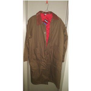 Marlboro Gear Barn Trench Coat Removable Lining Detachable Bottom Leather Collar